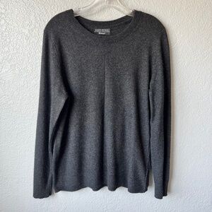 Banana Republic merino wool and cashmere blend relaxed fit charcoal sweater